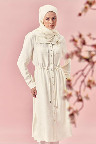 Alvina Lace-Up Satin Jacquard Tunic 46592