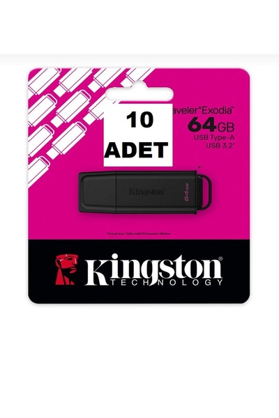 Kingston 10 ADET 64GB YENİ NESİL USB 3.2 GEN 2 DTXG2/64GB EXODIA
