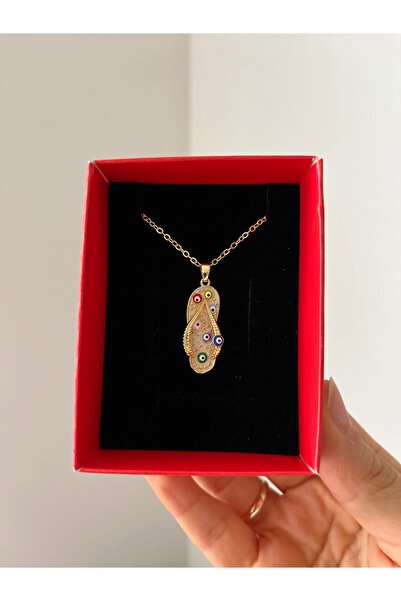 Rose and Light قلادة نسائية مطلية بالذهب على شكل خرز العين الشريرة
