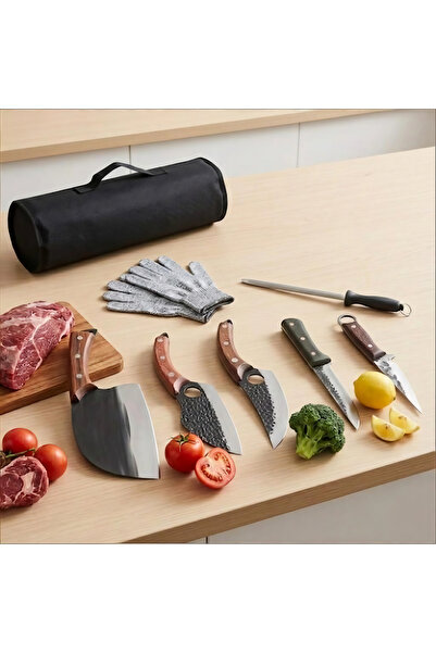 OSOOKE Professional All-In-One Kitchen Knife Set with Protective Gloves and C...