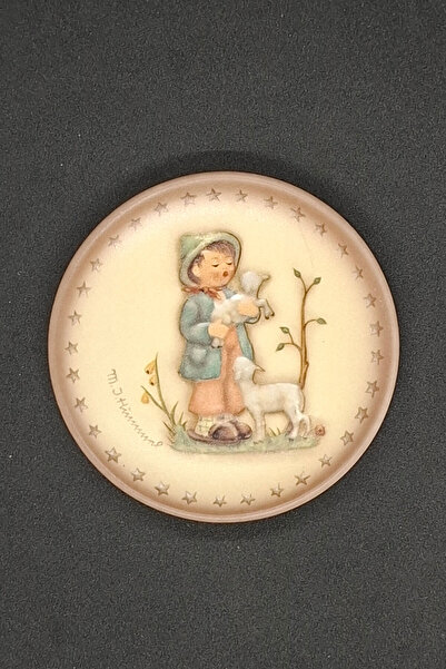 Goebel Hummel "Little Shepherd" / "Lost Sheep" Embossed Miniature Porcelain P...