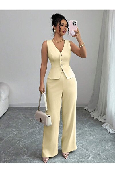 Iuliashop Suit Alise Cream consisting of Vest and Trousers - M