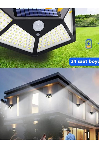 Sonlight Geniş Açılı Solar 100 LED 3 Modlu Hareket Sensörlü Güneş Enerjili Ba...