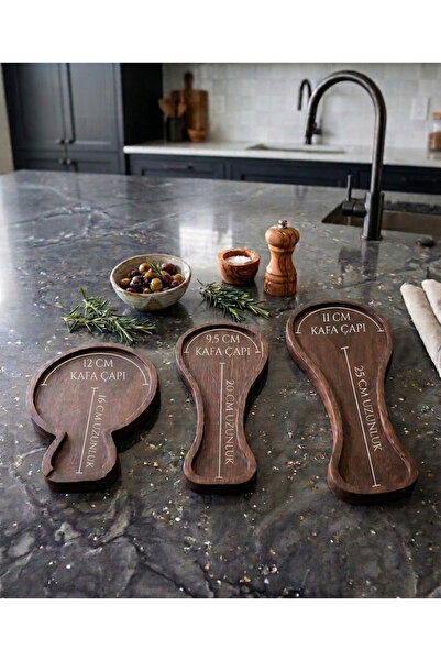 Wood Atölye Tezgah üstü Ahşap kirli kaşık altlığı kirli kaşıklık kepçe altlığı