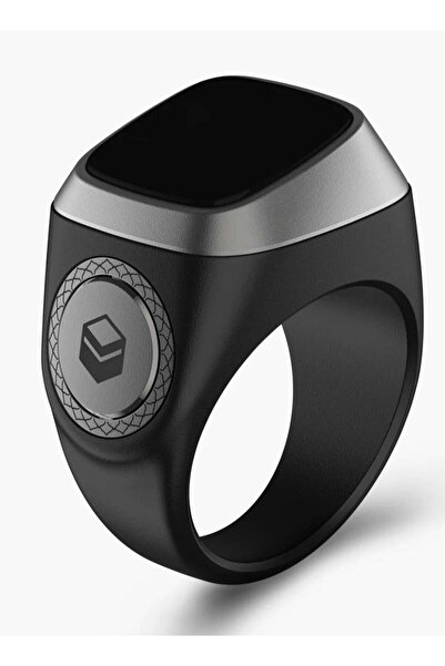 iqibla Digital Counter Tasbeeh, SMART Zikr Ring Metal 22mm Black/Grey