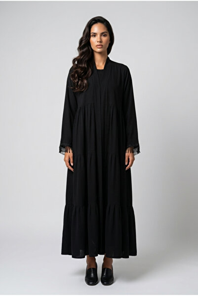 almasa alswda Trend Abaya with Crinkle Folds Suitable for All Seasons