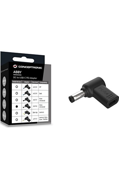 CONCEPTRONIC Adaptor USB-C PD100W la Asus/Uni. 5.5x2.5mm, 18-20V