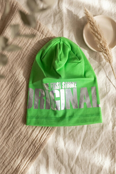 DYZSTAR White Cotton Beret - Green Metallic Printed Hip-Hop Style Unisex Mode...
