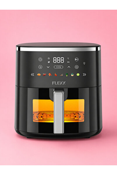 flexy مقلاة هوائية رقمية سعة 7 لتر مع تحكم باللمس و 200 وظيفة ° درجة حرارة C - تشطيب أسود الوصف: