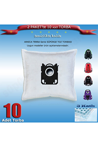 Arnica Terra-premium-blu-green-plus-rosso-lotus Turbo Meat-Et 14000 Series Compatible Vacuum Cleaner Dust Bag 10 Ad 202420