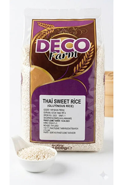 Deco Farm Thai Sweet Rice Yapışkan Pirinç Glutinous Rice 1 KG