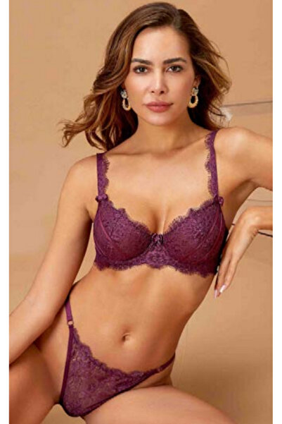 MİSS AYZA İÇTEN GELEN ŞIKLIK Missayza Stylish Lace Detailed Unpadded Bra Pant...