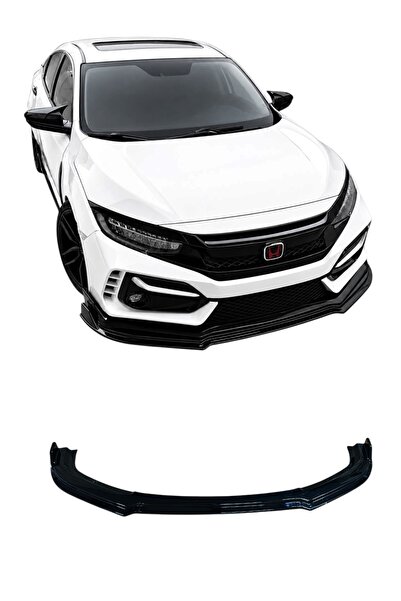 Harphour Honda Civic Fc5-Fk7(2016-2020) Typer Tampon Uyumlu Katlı Ön Lip 3 Pa...