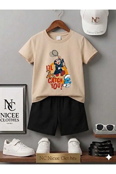 NC Nicee Clothes Tricou și pantaloni scurți de vară pentru copii, unisex (imp...