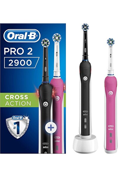 ORAL B Pro 2 2900 Electric Rechargeable Toothbrushes with 2 Modes 2 Toothbrus...