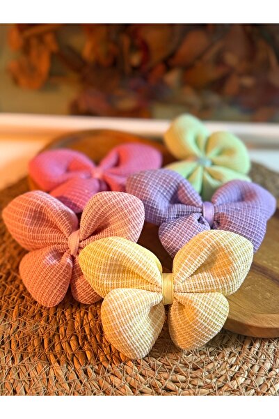 Mila Pastel Tonlarda Waffle Dokulu Kelebek Toka
