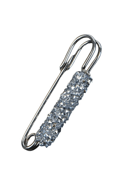 CRM Decorative accessory for women, CRM, elegant brooch, 7.5 cm, silver