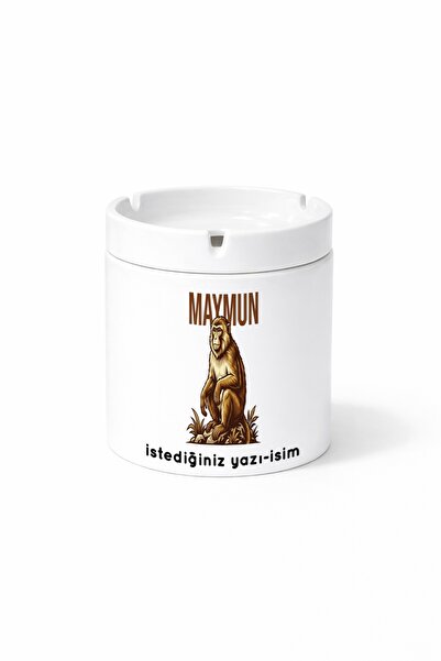 Kirbi Reklam Hayvan Maymun Monkey Kişiye Özel Çift Taraflı Baskılı Kül Tablas...