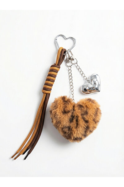 Mooniva Charm bag with heart plus leopard and silver pendant – decorative car...