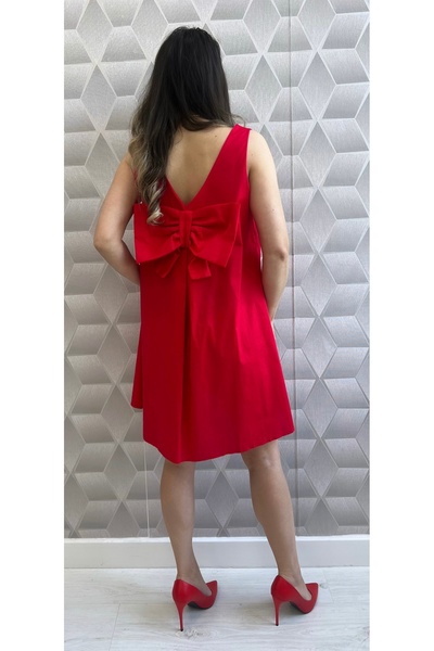 styleFlex Short Summer Dress With Pocketed and Oversized Bow on the Back, 100...