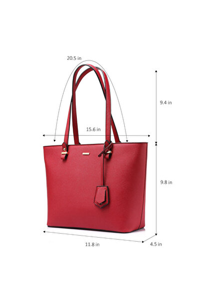 LOVEVOOK Γυναικείο Δερμάτινο Σετ Τσάντας Ώμου Shopper Κόκκινο