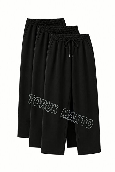 TORUK MAKTO 3 Pieces Unisex Regular Pipe Leg Gray Color Sweatpants
