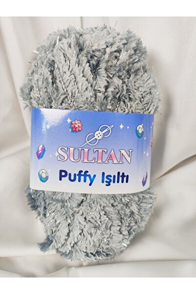 Sultan Puffy Sparkle srebrna pređa za ručno pletenje 100gr. 100mt. (1 komad) ...