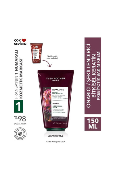 Yves Rocher Bitkisel Keratin Bakım Kremi - Tüm Saçlar/Onarıcı / Şekillendiric...