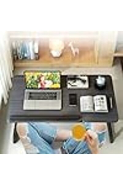 Arabest Adjustable Laptop Stand for Bed, Lap Desk with Cup & Tablet Slot, Por...