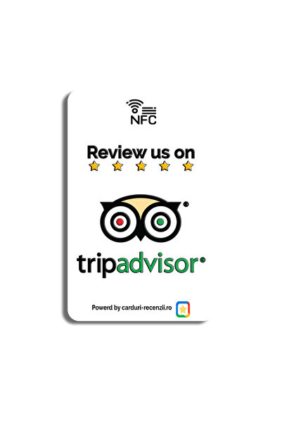OEM Card de feedback NFC TripAdvisor, Alb, Scanare rapidă și ușoară cu telefonul