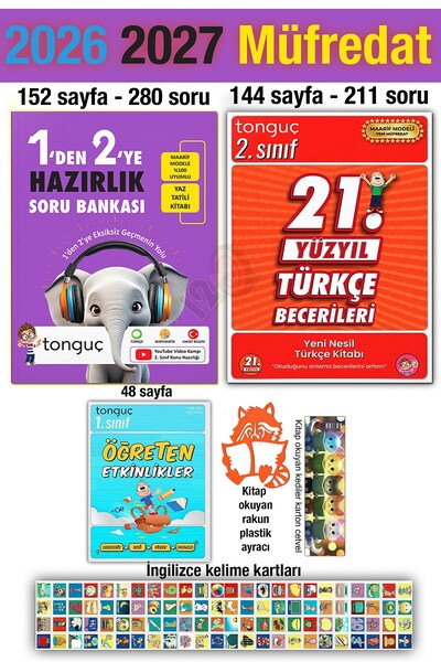 Tonguç Yayınları 1'den 2'ye Hazırlık Kitabı 2026 Yaz Tatili 2. Sınıf 21. Yüzy...