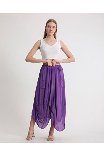JUSTA Women's Cotton Fabric Shalwar Skirt with Double Pockets, Thin Lining, D...
