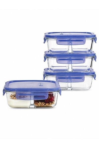 SELKA HOME Lina 4-Compartment Glass Storage Container