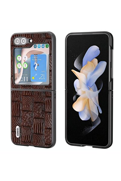 sscase ABEEL Genuine Σκληρή Θήκη Brown (Samsung Galaxy Z Flip5 5G)