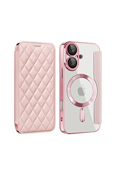 sscase Puff Rhombus MagSafe Θήκη Βιβλίο Pink (Apple iPhone 16 Plus)