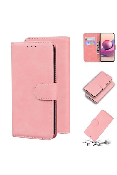 sscase Skin Feel Magnetic Θήκη Πορτοφόλι Pink (Xiaomi Redmi Note 10/Note 10s)
