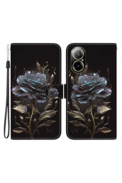 sscase Colored Drawing Θήκη Πορτοφόλι Black Rose (Realme C67 4G)