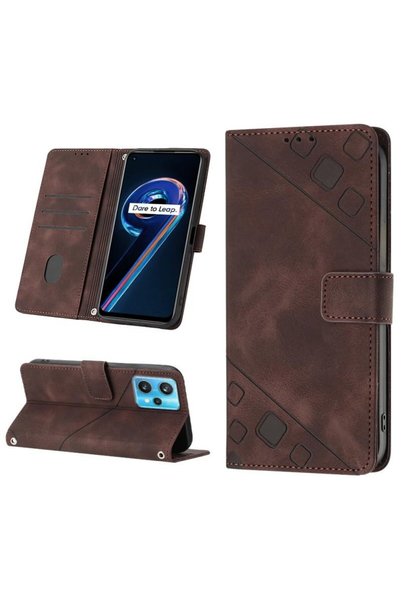 sscase Skin-feel Embossed Θήκη Πορτοφόλι Brown (OnePlus Nord CE 2 Lite 5G)