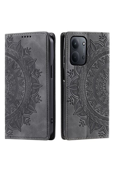 sscase Mandala Flower Θήκη Βιβλίο Grey (Xiaomi Redmi 15C 4G-5G / Poco C85 4G)