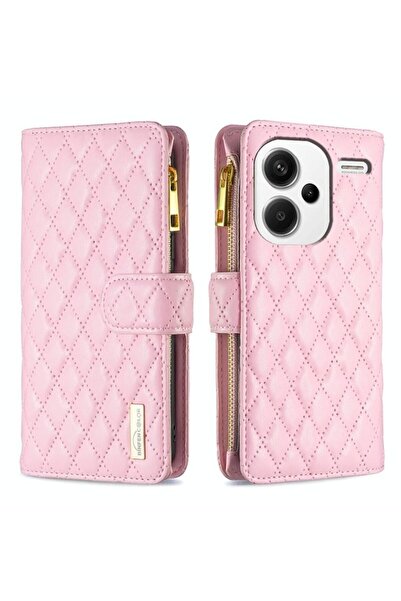 sscase Puff Rhombus Zipper Θήκη Πορτοφόλι Pink (Xiaomi Redmi Note 13 Pro Plus...