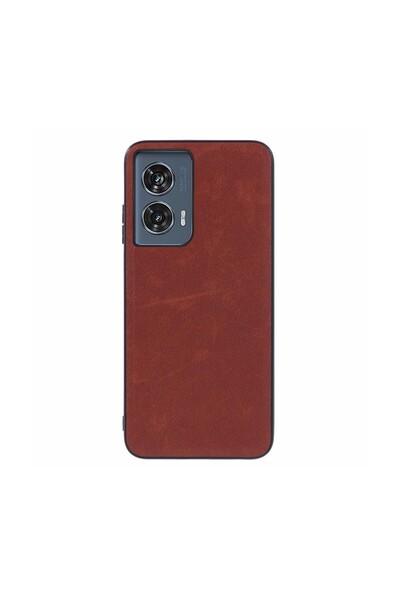sscase Leather Coated Σκληρή Θήκη Brown (Motorola Edge 50 Fusion 5G)