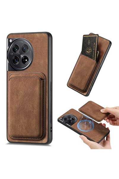 sscase Card Magnetic Σκληρή Θήκη με Πορτοφόλι Brown (OnePlus 12 5G)