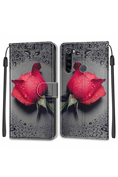 sscase Water and Roses Θήκη Πορτοφόλι Black Water Rose (Xiaomi Redmi Note 8)