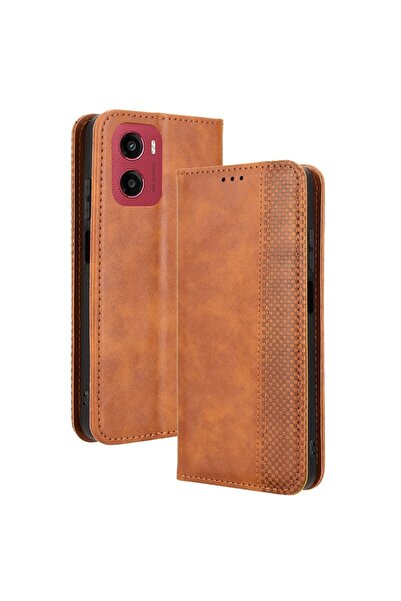 sscase Retro Θήκη Βιβλίο Brown (Motorola Moto E15 / G05)