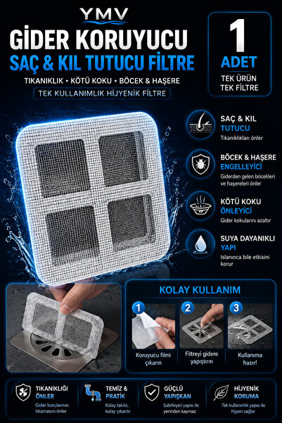 YMV 1 Adet Gider Kapağı Böcek ve Haşere Engelleyici Saç Toplayıcı Banyo Gider...