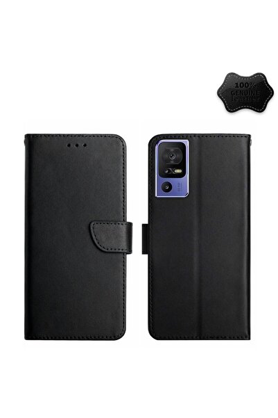 sscase Genuine Leather Θήκη Πορτοφόλι Black (TCL 40 SE)