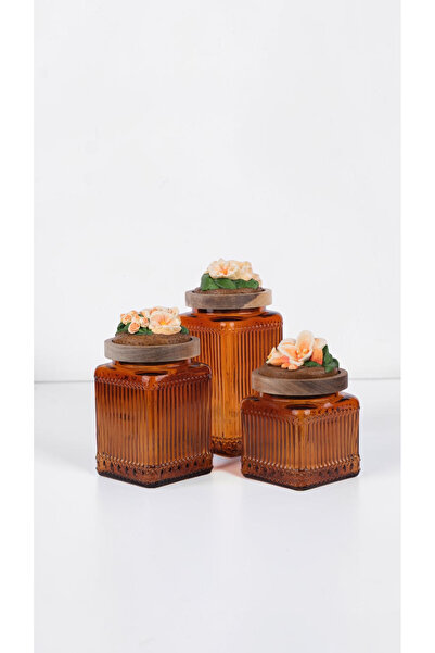 byUZUNOĞLU French Country Acacia Lid Premium Jar Set of 3 - Melo Melo Flower ...