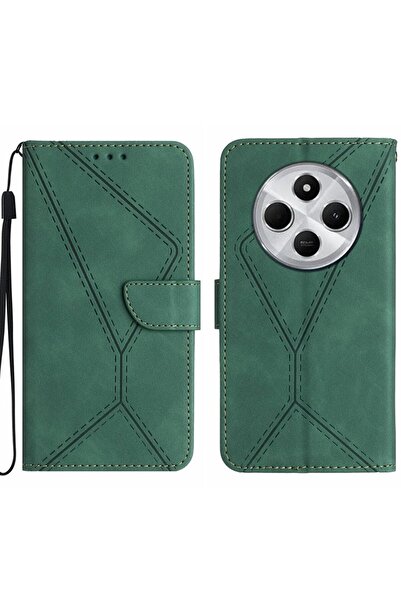 sscase Stitching Embossed Θήκη Πορτοφόλι Green (Xiaomi Redmi 14C 4G/Poco C75 4G)