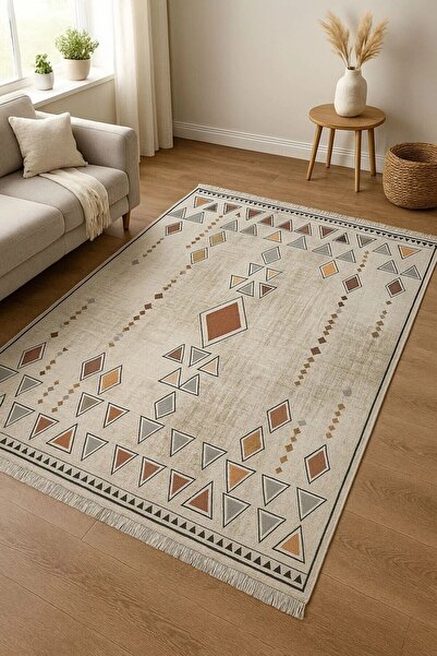 Has 1950 RETRO TARZ ETNİK DESEN MODERN HALI DEKORATİF KİLİM