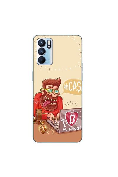OEM Husa compatibila cu Oppo Reno6 5G Silicon Gel Tpu Model BTC Mining